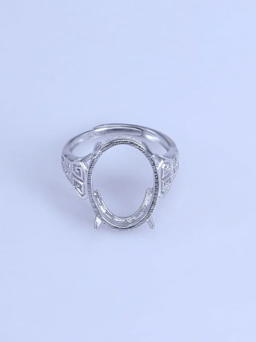 Supply 925 Sterling Silver 18K White Gold Plated Geometric Ring Setting Stone size: 9*11 10*12 13*18 14*19 17*23MM 0