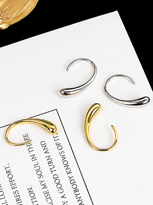 PNJ-Silver 925 Sterling Silver Water Drop Minimalist Hook Earring 2