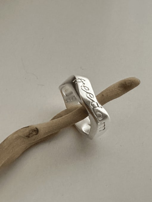 ARTTI 925 Sterling Silver Letter Vintage Band Ring