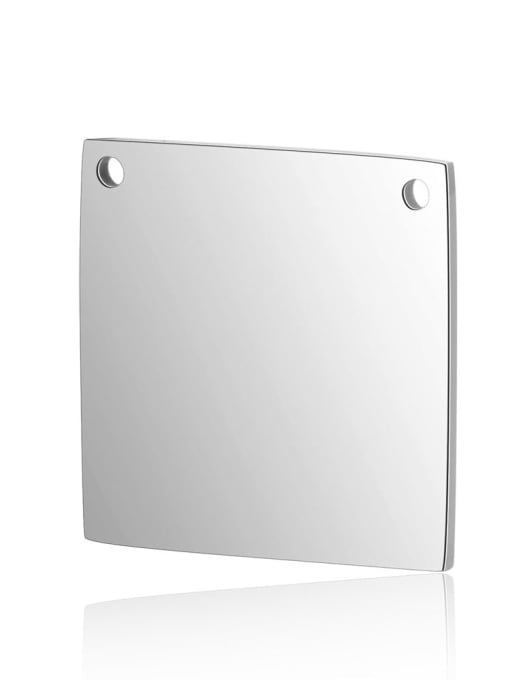 T614 1 Stainless steel Square Charm