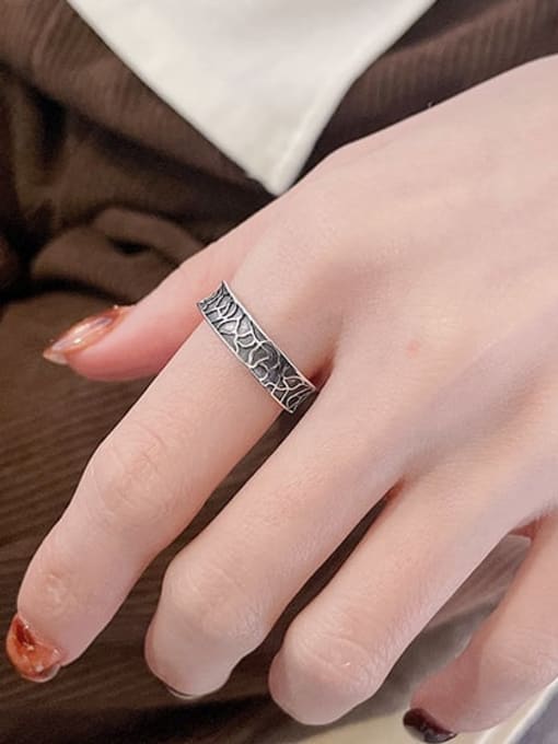 TAIS 925 Sterling Silver Geometric Vintage Band Ring 1