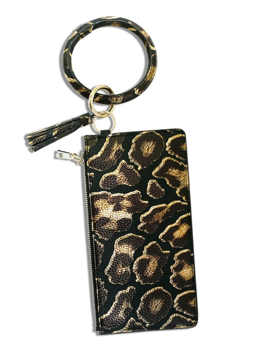 Titanium black k68201 Alloy PU Mobile phone bag Wrist Key Chain