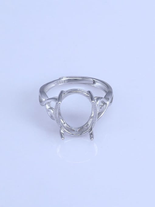 Supply 925 Sterling Silver 18K White Gold Plated Geometric Ring Setting Stone size: 6*8 7*9 8*10 10*12 10*13 10*14 11*13 11*15mm 0