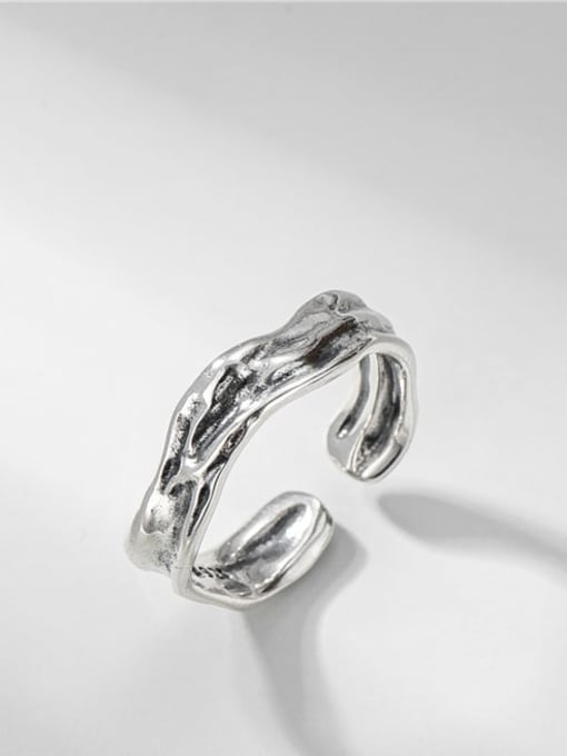 Water ripple ring 925 Sterling Silver Irregular Vintage Band Ring