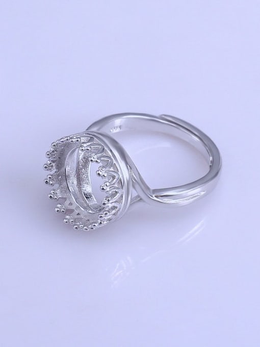 Supply 925 Sterling Silver 18K White Gold Plated Round Ring Setting Stone size: 12*12mm 1