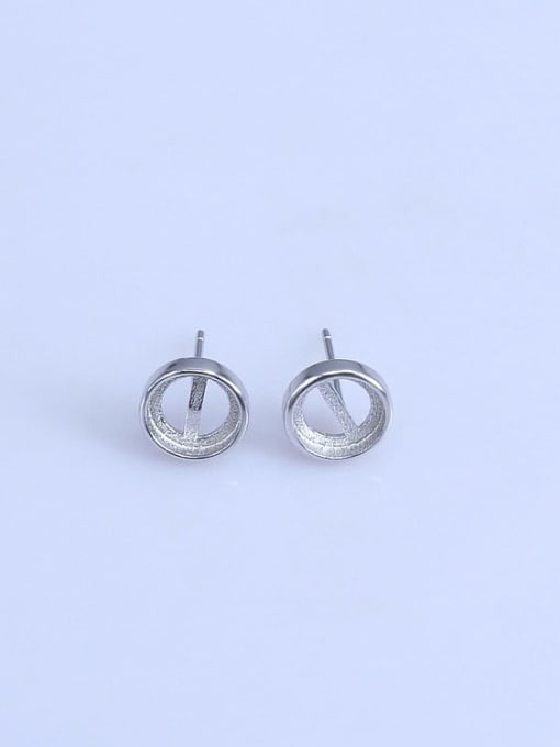 Supply 925 Sterling Silver 18K White Gold Plated Round Earring Setting Stone size: 7*7mm 6*6mm 2