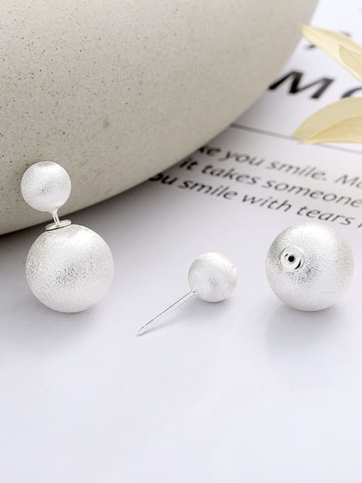 TAIS 925 Sterling Silver Round Minimalist Stud Earring 3
