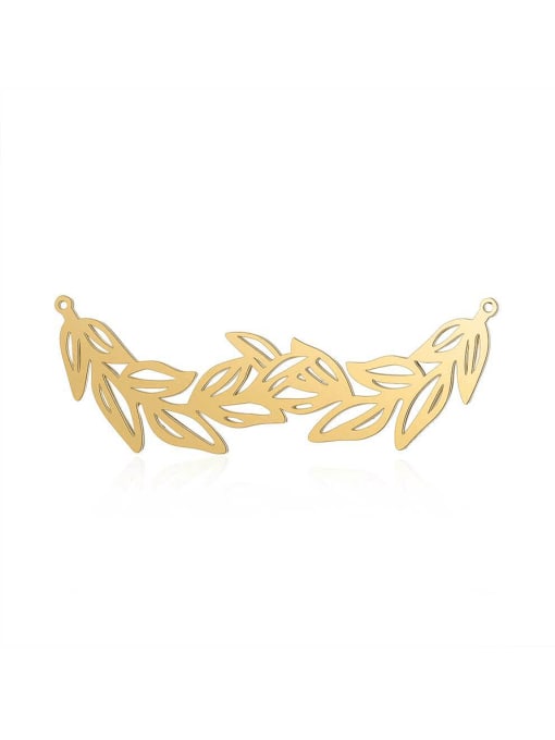 JA130 2x5 Stainless steel Gold Plated Leaf Charm Height : 57 mm , Width: 22 mm
