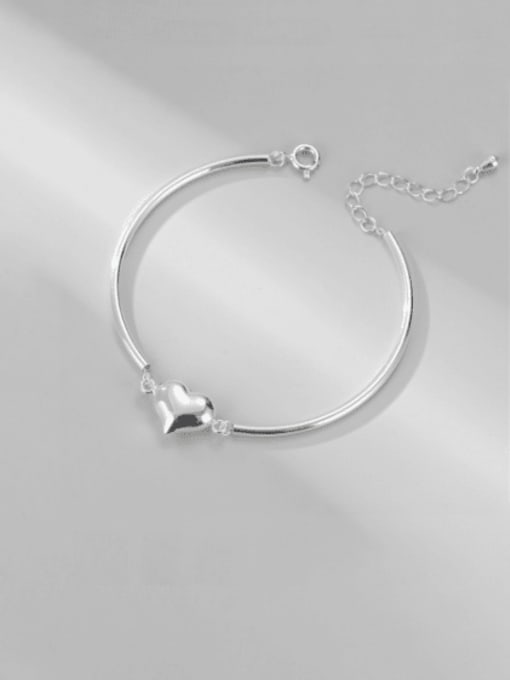 ARTTI 925 Sterling Silver Heart Minimalist Adjustable Bracelet 2