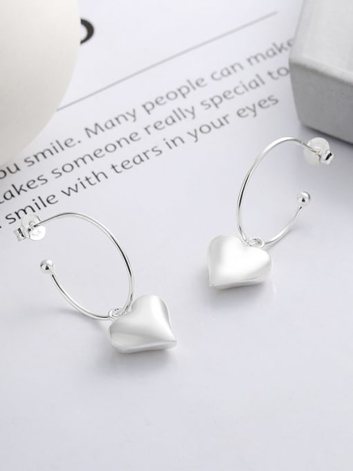 TAIS 925 Sterling Silver Heart Minimalist Hook Earring 3
