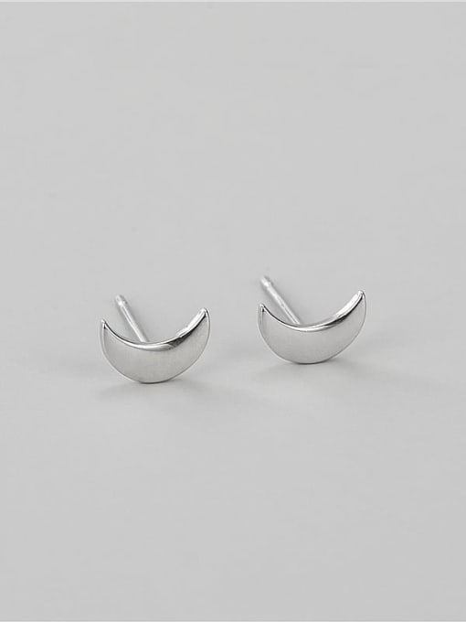 Moon Earrings 925 Sterling Silver Geometric Minimalist Stud Earring
