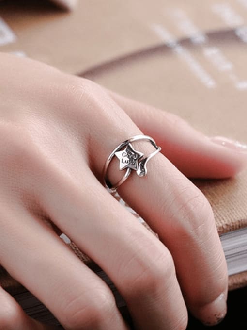TAIS 925 Sterling Silver Star Vintage Stackable Ring 1