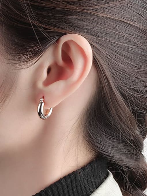 PNJ-Silver 925 Sterling Silver Geometric Minimalist Hoop Earring 3