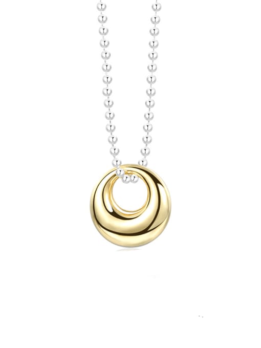YUANFAN 925 Sterling Silver Geometric Minimalist  Bead Chain Necklace 0