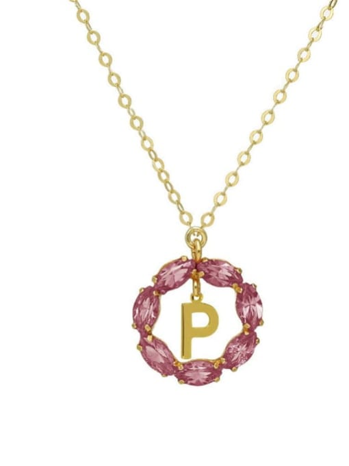 Gold P 925 Sterling Silver Cubic Zirconia Geometric Minimalist Necklace