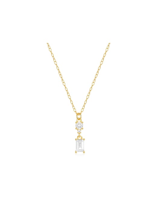 YUANFAN 925 Sterling Silver Cubic Zirconia Geometric Dainty Necklace