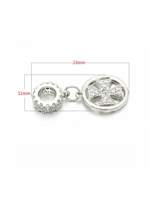 Platinum Brass Microset Bracelet Necklace Spacer Pendant