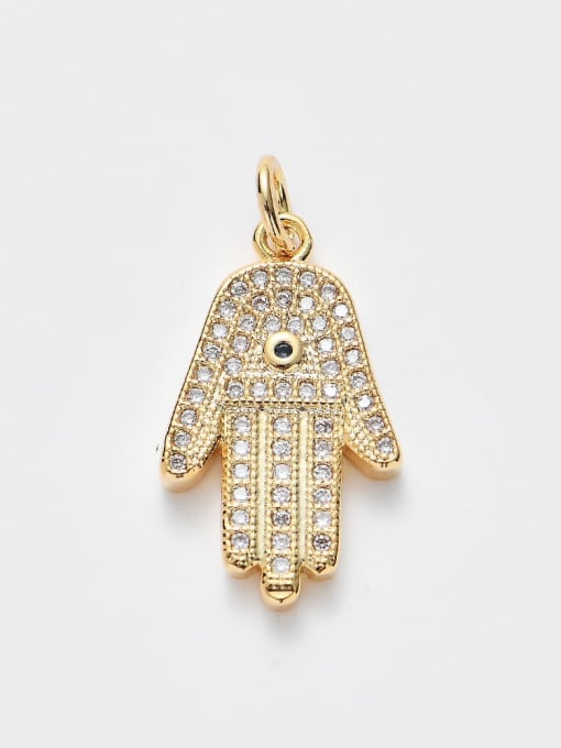 FTime Copper Alloy Plated White Cubic Zirconia Hand Charm Height : 12 mm , Width: 23 mm 0