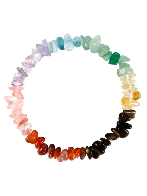 Bc68002 colorful Multi Color Natural Stone  Geometric Trend Stretch Bracelet