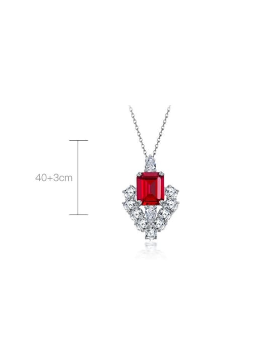 A&T Jewelry 925 Sterling Silver High Carbon Diamond Red Luxury pendant 1