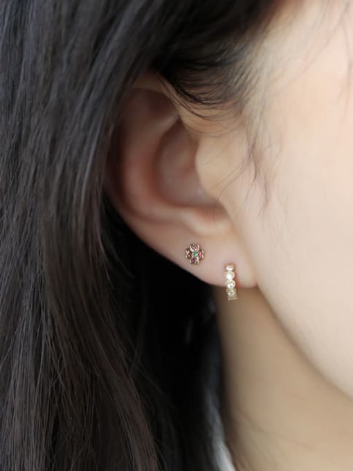ZEMI 925 Sterling Silver Cubic Zirconia Heart Minimalist Huggie Earring 2