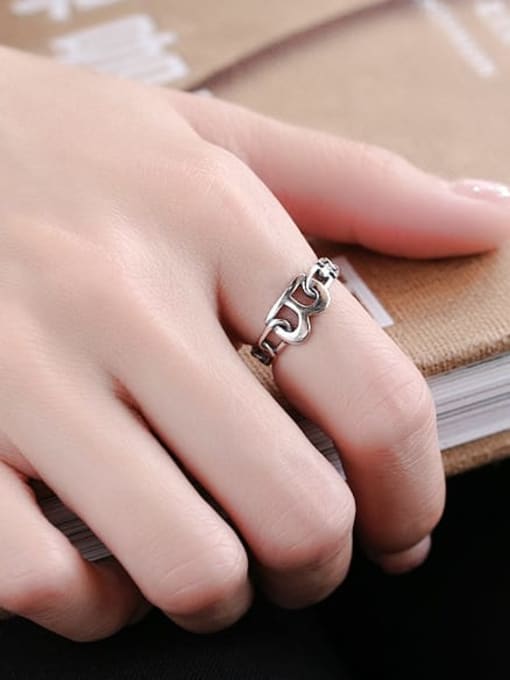 TAIS 925 Sterling Silver Letter  B Vintage Ring 1