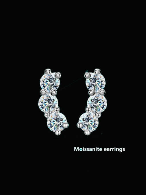 0.1CT * 6pcs of Mosonite 925 Sterling Silver Moissanite Geometric Dainty Stud Earring