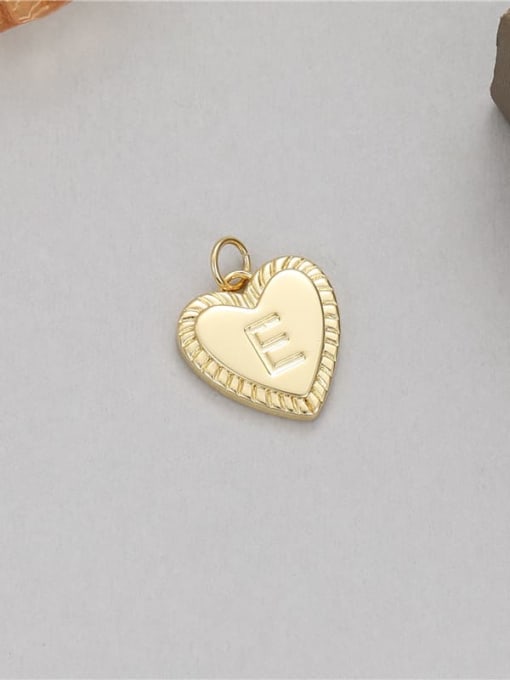 H 10516 Brass Minimalist Heart DIY Pendant