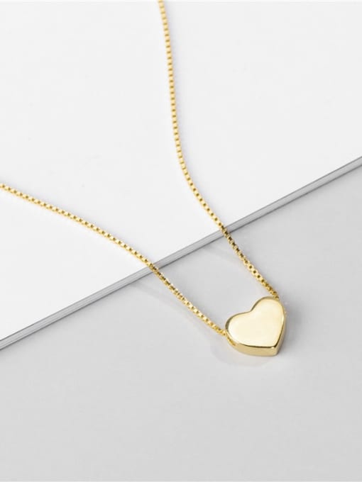 Gold necklace 925 Sterling Silver Heart Minimalist Necklace