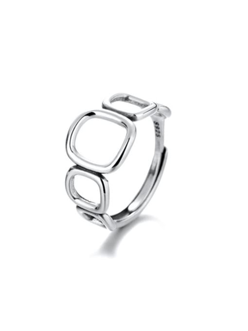 TAIS 925 Sterling Silver Hollow  Geometric  Minimalist Ring 0