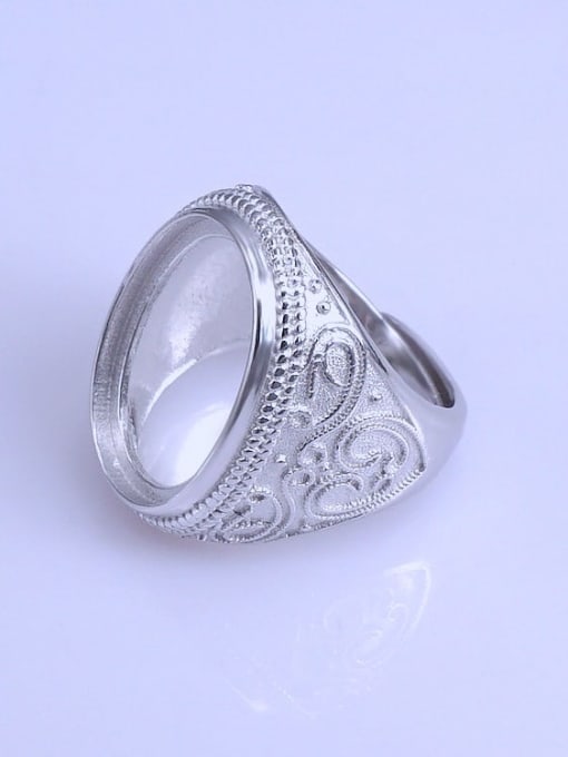 Supply 925 Sterling Silver 18K White Gold Plated Geometric Ring Setting Stone size: 16*22mm 1