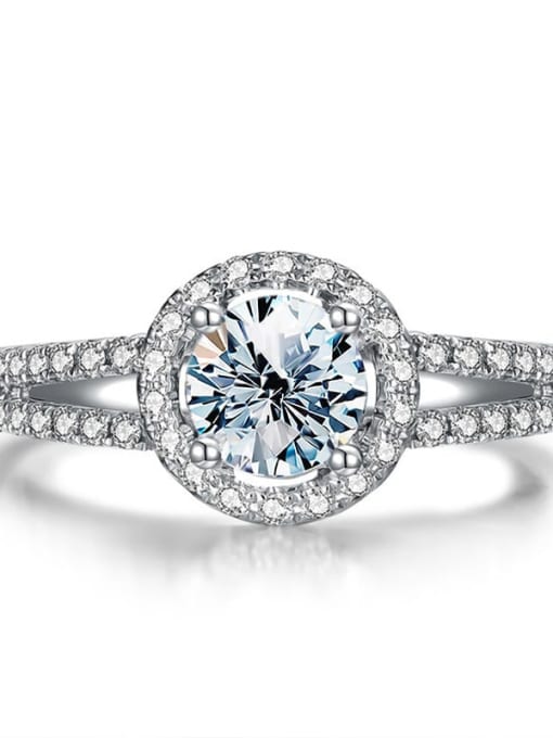 1 carat (Mosan diamond) 925 Sterling Silver Moissanite Blue Geometric Dainty Engagement Ring