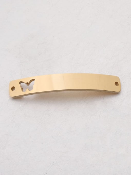 golden Stainless steel Rectangle Curved Minimalist Connector