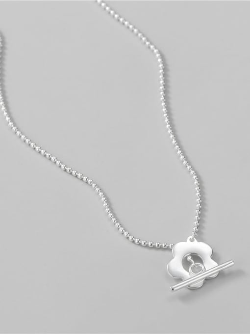 ARTTI 925 Sterling Silver Flower Minimalist  Bead Chain Necklace 3