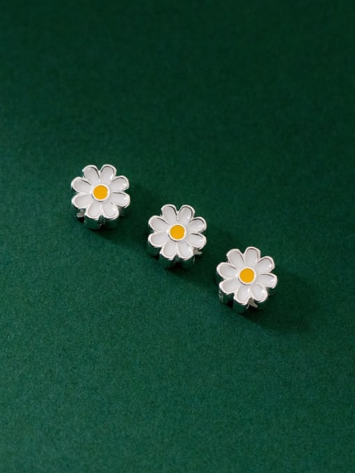 FAN S925 Silver Electroplating Epoxy 6mm Daisy Seiko Spacer Beads 2