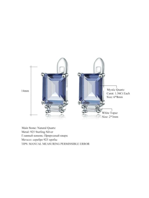 Cordiery blue coated crystal earrings 925 Sterling Silver Swiss Blue Topaz Geometric Luxury Stud Earring