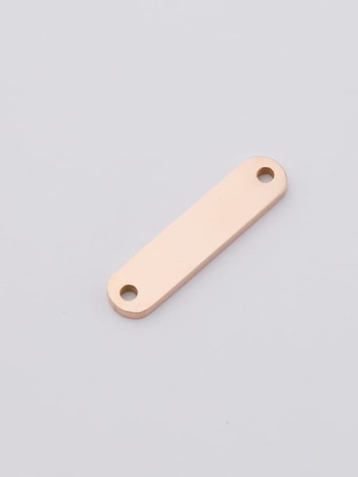 Rose Gold Stainless steel double hole long strip tag