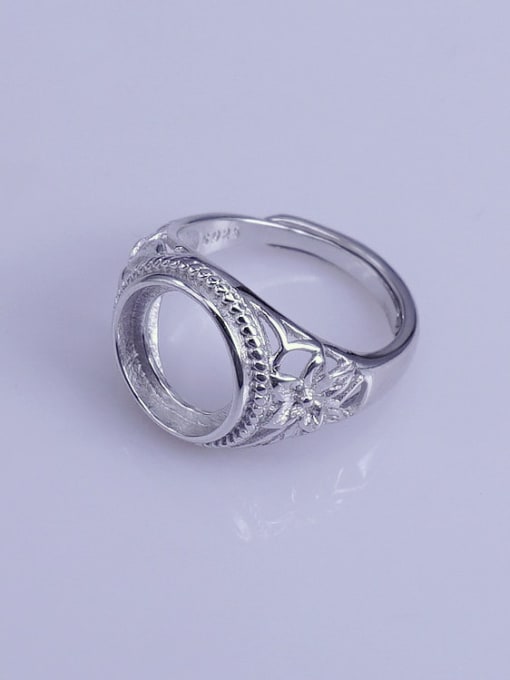 Supply 925 Sterling Silver 18K White Gold Plated Round Ring Setting Stone size: 11*11mm 1