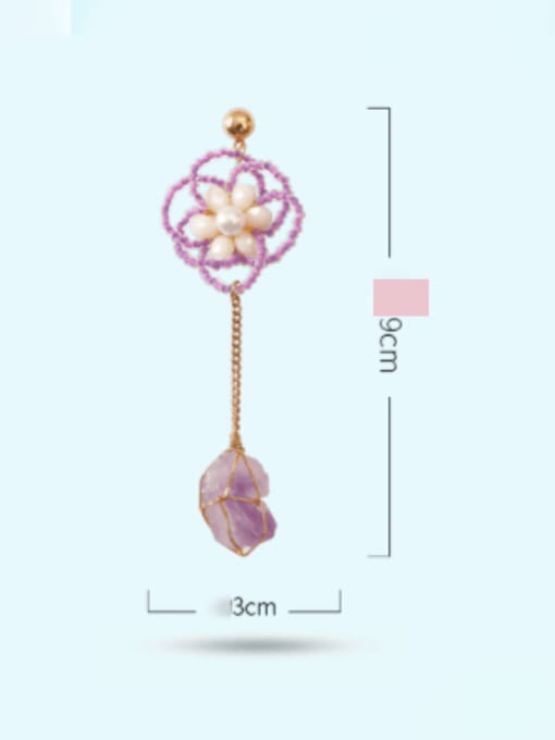 JMI Zinc Alloy Imitation Pearl Flower Minimalist Drop Earring 3