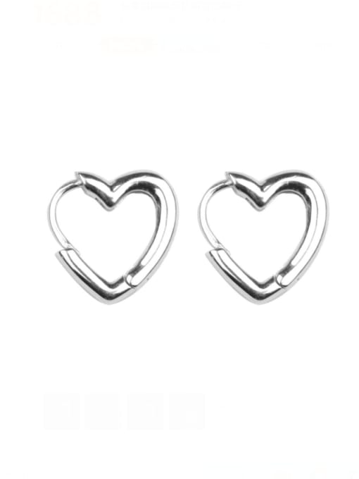 ZEMI 925 Sterling Silver Heart Minimalist Huggie Earring