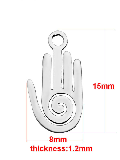 FTime Stainless steel Hand Charm Height : 8 mm , Width: 15 mm 1