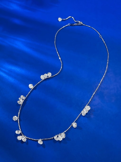 M&J 925 Sterling Silver Cubic Zirconia Water Drop Minimalist Necklace 2