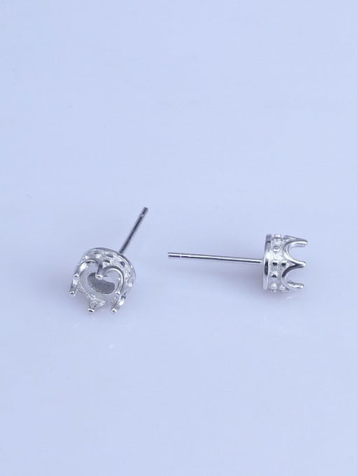 Supply 925 Sterling Silver 18K White Gold Plated Geometric Earring Setting Stone size: 5*5mm 2