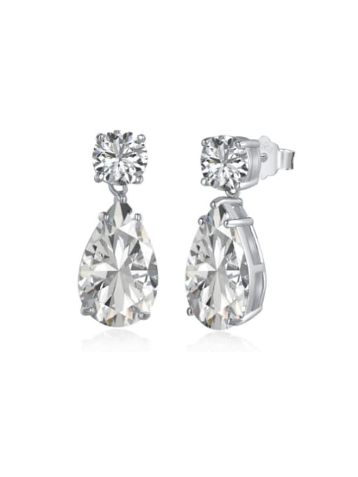 STL-Silver Jewelry 925 Sterling Silver Cubic Zirconia Water Drop Luxury Drop Earring 2