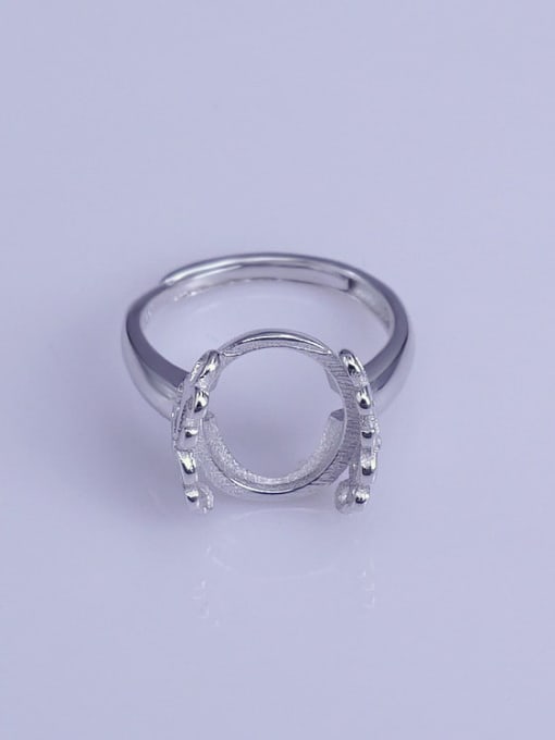Supply 925 Sterling Silver 18K White Gold Plated Geometric Ring Setting Stone size: 11*14mm 0