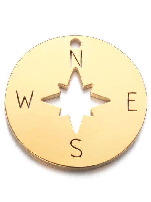 golden Stainless steel Round Charm Diameter : 22 mm