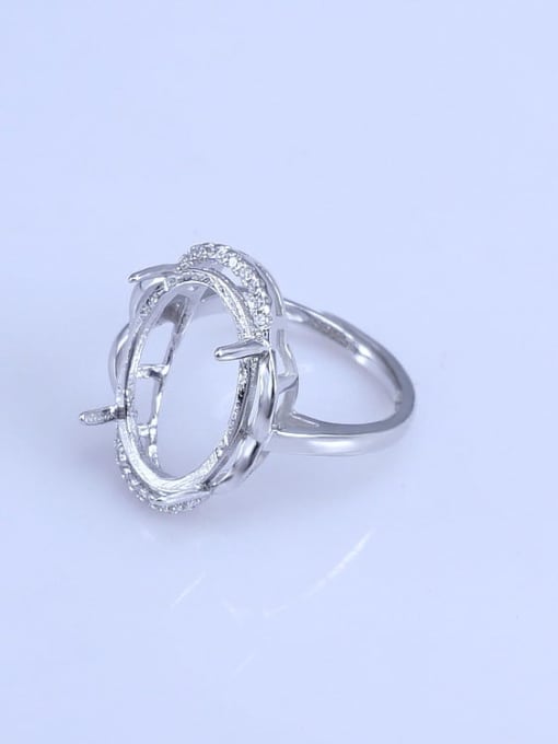 Supply 925 Sterling Silver 18K White Gold Plated Oval Ring Setting Stone size: 12*14 12*16 13*18 15*20MM 2