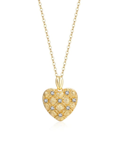 A3246 Gold 925 Sterling Silver Heart Dainty Necklace