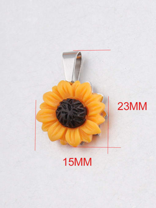 15*23mm Stainless steel Flower Classic Pendant