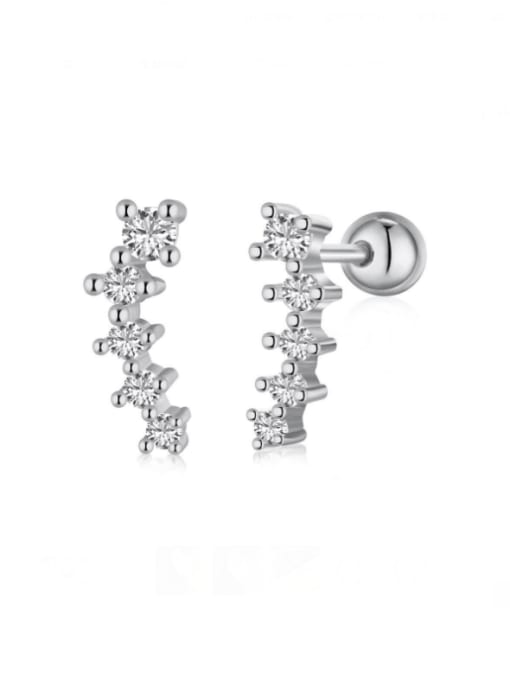 STL-Silver Jewelry 925 Sterling Silver Cubic Zirconia Geometric Minimalist Drop Earring 3